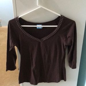 Brown Medium- Long Sleeve with beaded jewels